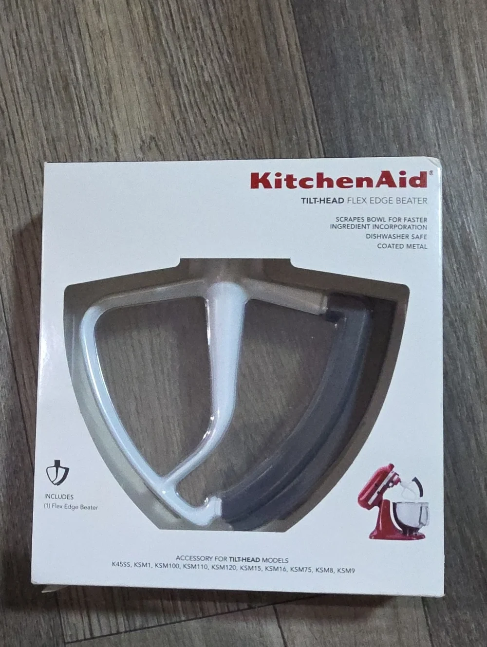 KitchenAid White and Gray Flex Edge Beater for Tilt-Head Mixers